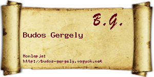Budos Gergely névjegykártya